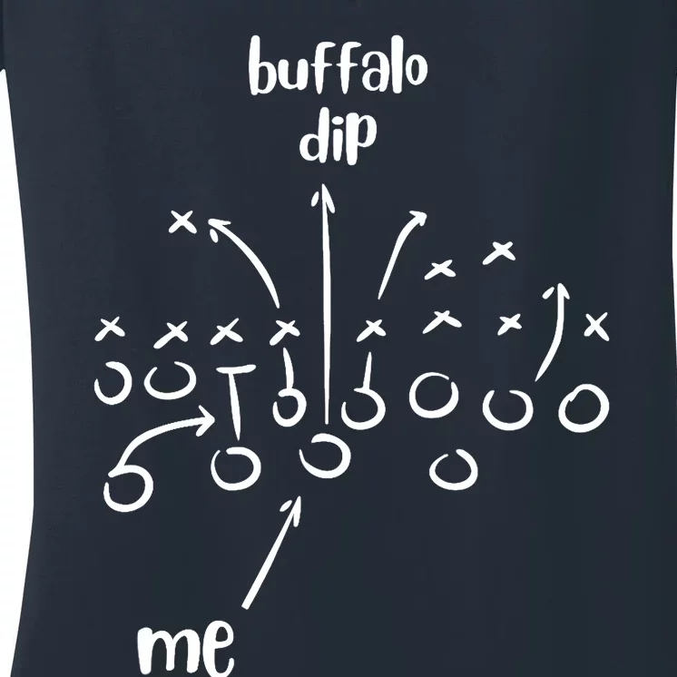 Buffalo Dip Super Funny Football For Women Sunday Women's V-Neck T-Shirt