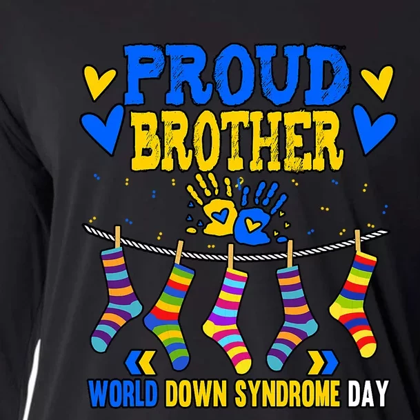 Brother Down Syndrome Awareness Cooling Performance Long Sleeve Crew