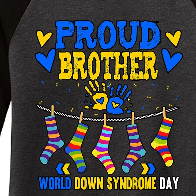 Brother Down Syndrome Awareness Women's Tri-Blend 3/4-Sleeve Raglan Shirt