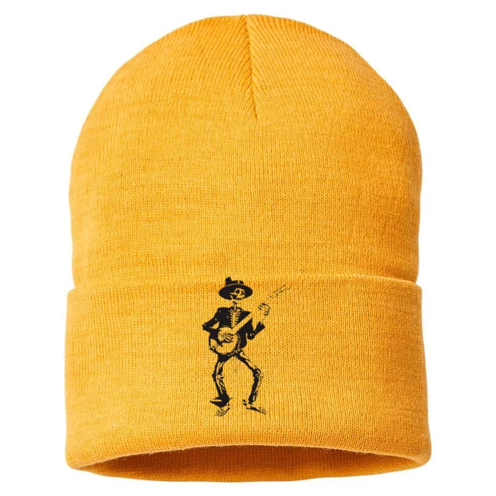 Banjo Dancing Skeleton Bluegrass Music Festival Sustainable Knit Beanie