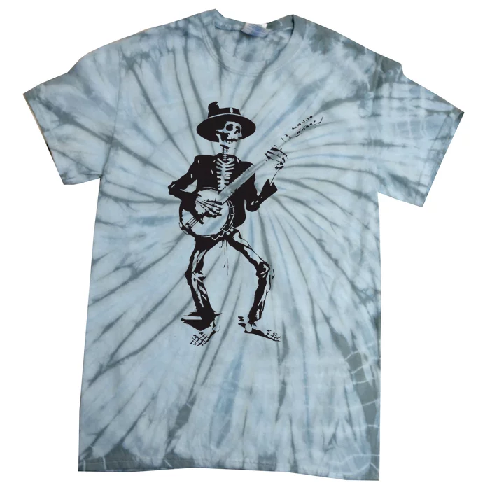 Banjo Dancing Skeleton Bluegrass Music Festival Tie-Dye T-Shirt