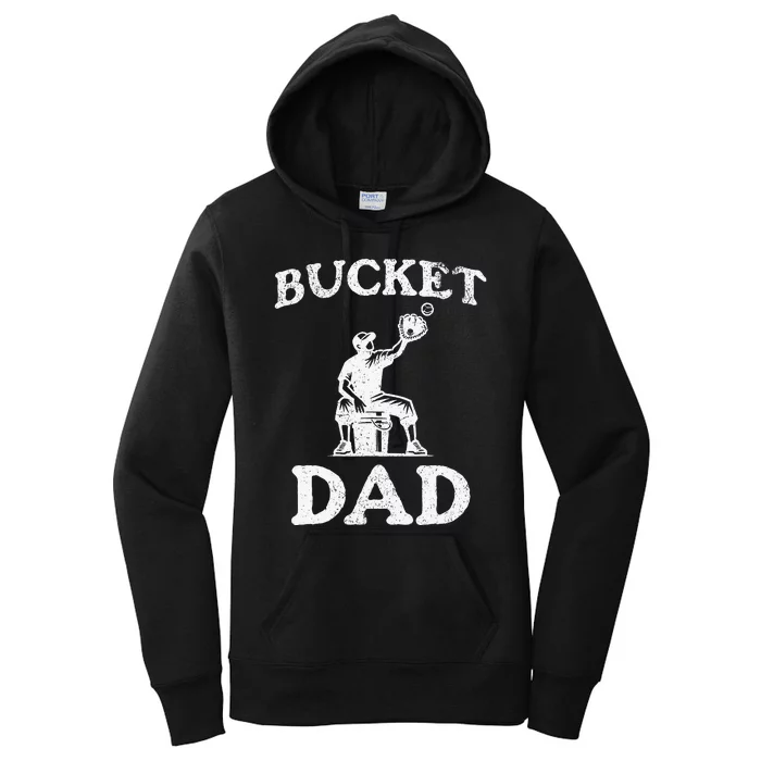 Bucket Dad Softball Dad Baseball Women's Pullover Hoodie