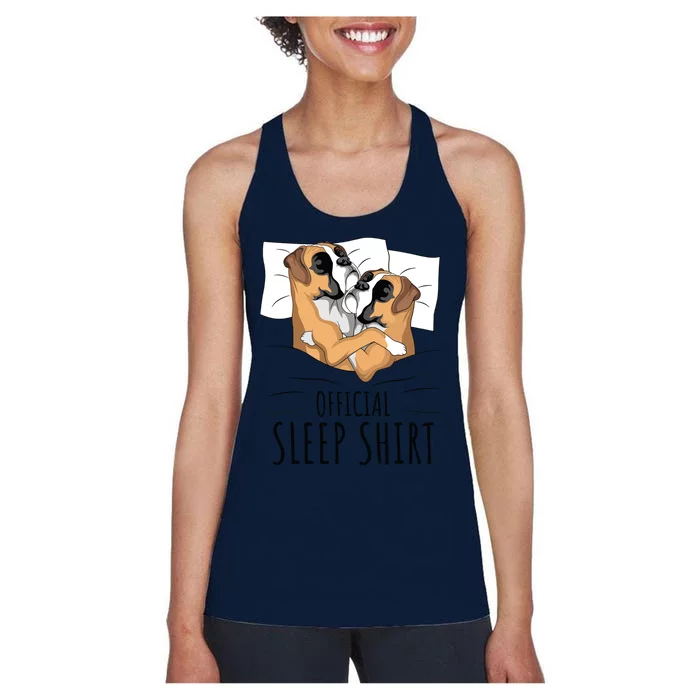 Boxer Dog Sleep Funny Women's Racerback Tank