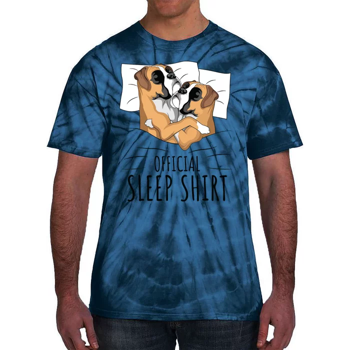 Boxer Dog Sleep Funny Tie-Dye T-Shirt