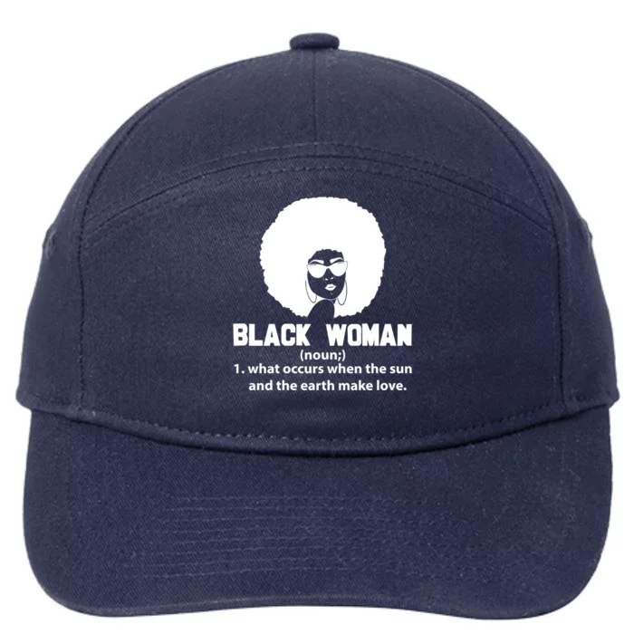 Black Definition Sun And Earth Love Black History Gift 7-Panel Snapback Hat