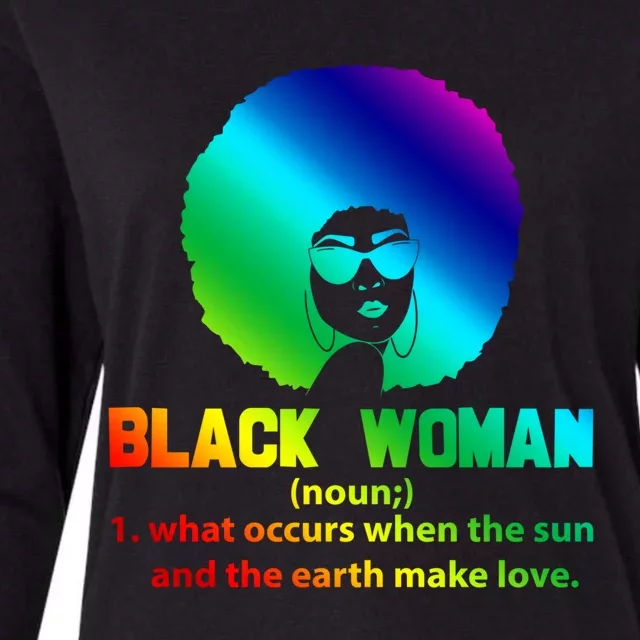 Black Definition Sun And Earth Love Black History Gift Womens Cotton Relaxed Long Sleeve T-Shirt