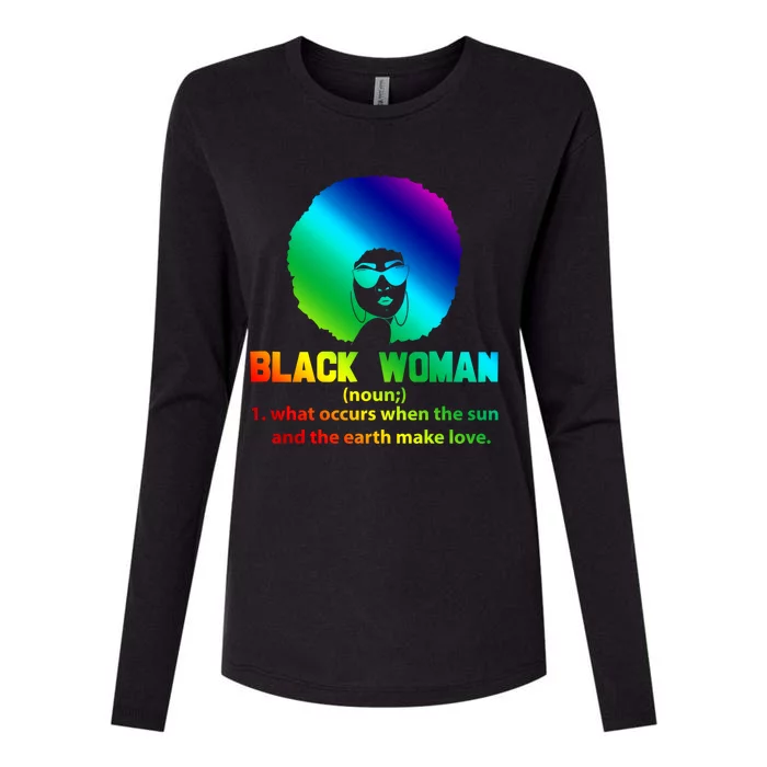 Black Definition Sun And Earth Love Black History Gift Womens Cotton Relaxed Long Sleeve T-Shirt