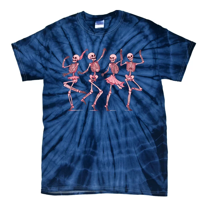 Ballet Dancer Skeletons Ballet Dance Halloween Tie-Dye T-Shirt