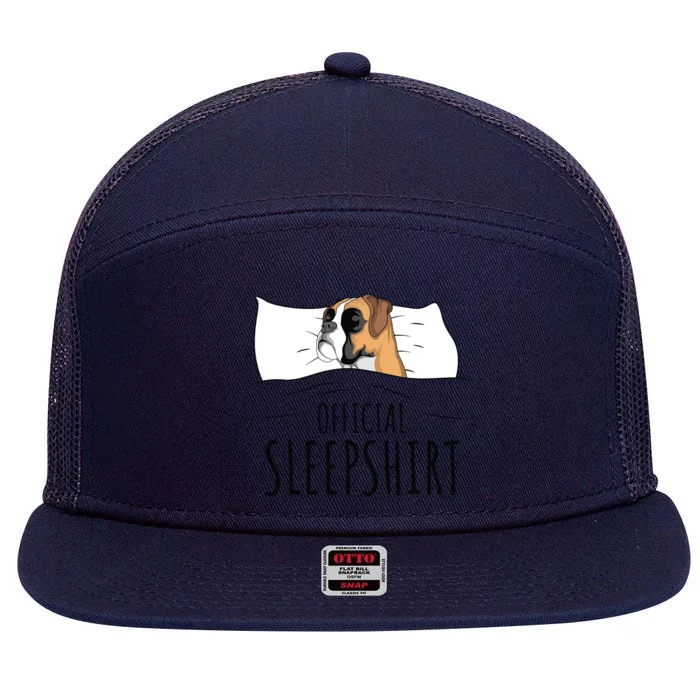 Boxer Dog Sleep Gift 7 Panel Mesh Trucker Snapback Hat