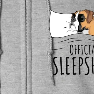 Boxer Dog Sleep Gift Full Zip Hoodie