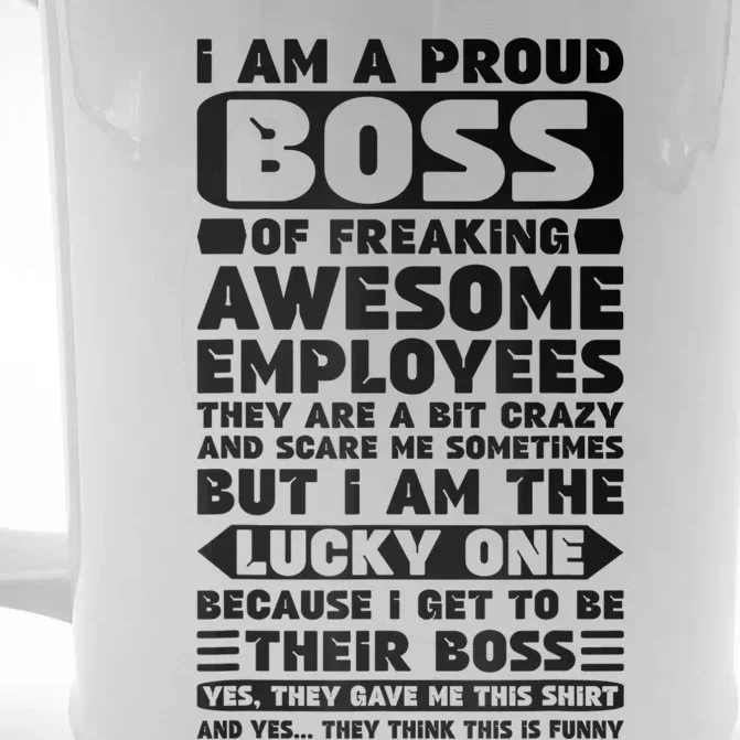 Boss Day Shirt Employee Appreciation Office Women Funny Front & Back Beer Stein