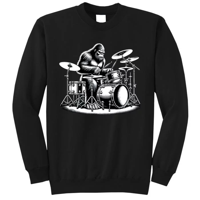 Bigfoot Drummer Sasquatch Playing Drums Musician Band Music Sweatshirt