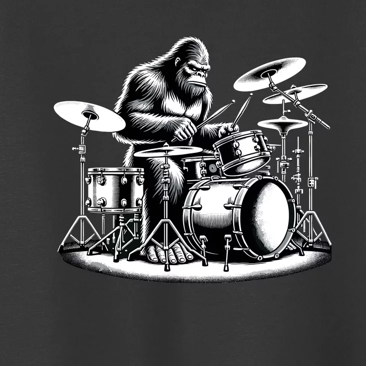 Bigfoot Drummer Sasquatch Playing Drums Musician Band Music Toddler T-Shirt