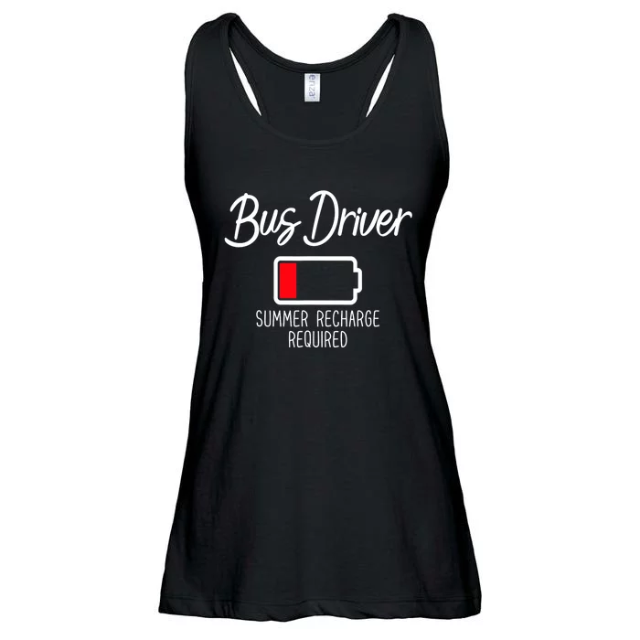 Bus Driver Summer Recharge Required Last Day School Ladies Essential Flowy Tank