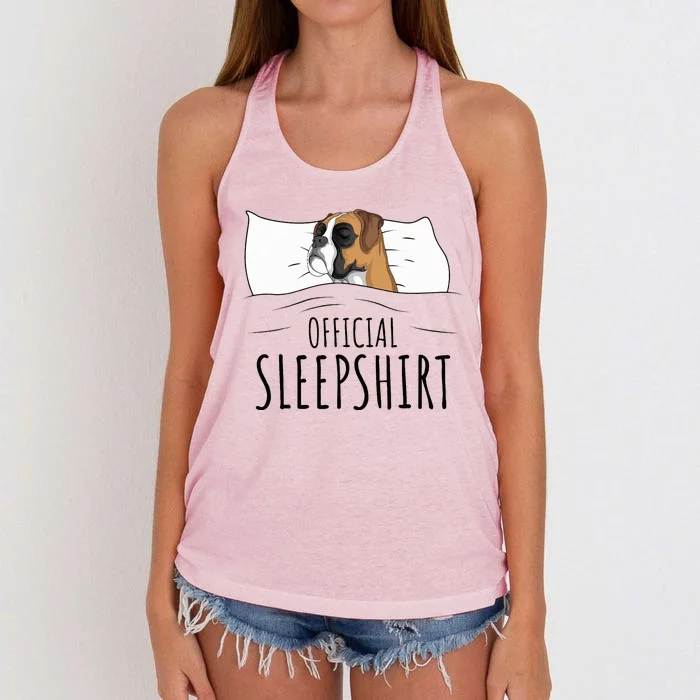 Boxer Dog Sleepshirt Women's Knotted Racerback Tank