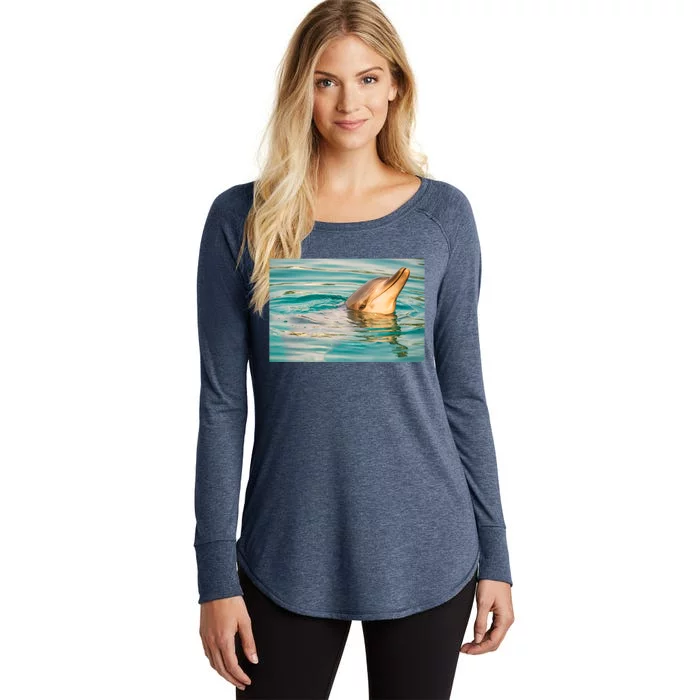 Bottlenose Dolphin Swimming In The Water Gift Women's Perfect Tri Tunic Long Sleeve Shirt