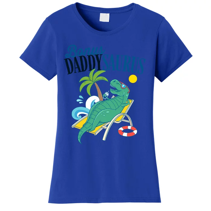 Bonus Daddy Saurus Rex Funny Fathers Day Daddysaurus Stepdad Gift Women's T-Shirt