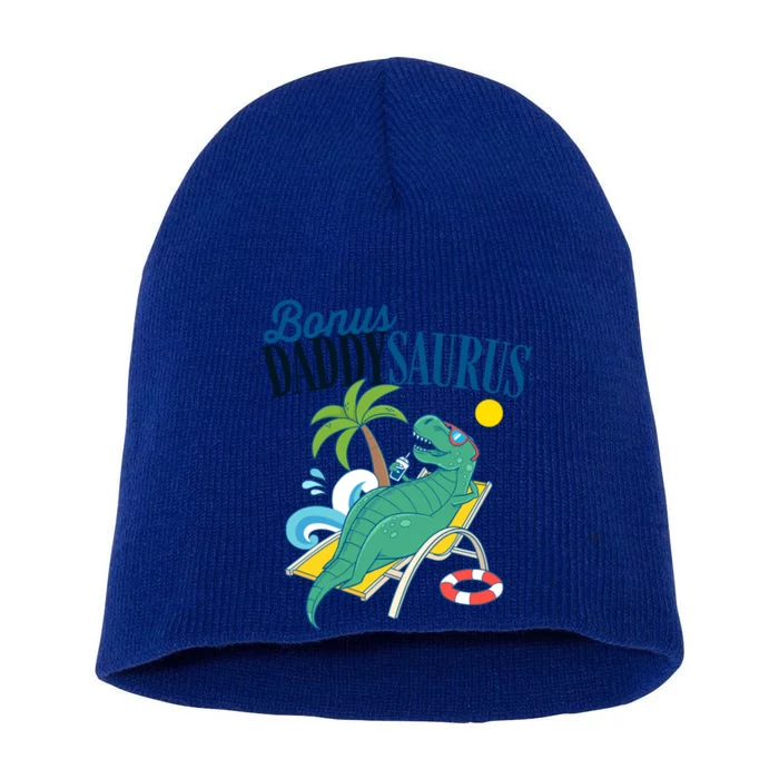 Bonus Daddy Saurus Rex Funny Fathers Day Daddysaurus Stepdad Gift Short Acrylic Beanie