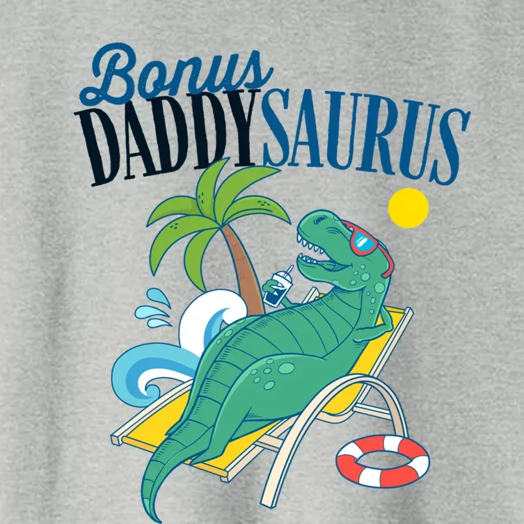 Bonus Daddy Saurus Rex Funny Fathers Day Daddysaurus Stepdad Gift Women's Crop Top Tee