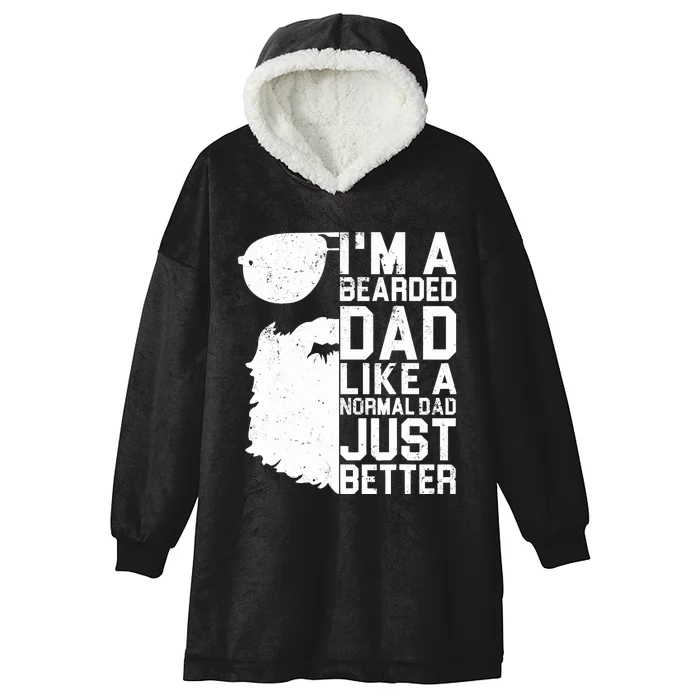 Bearded Dad Shirt Funny Beard Humor Father's Day Gift Idea Hooded Wearable Blanket