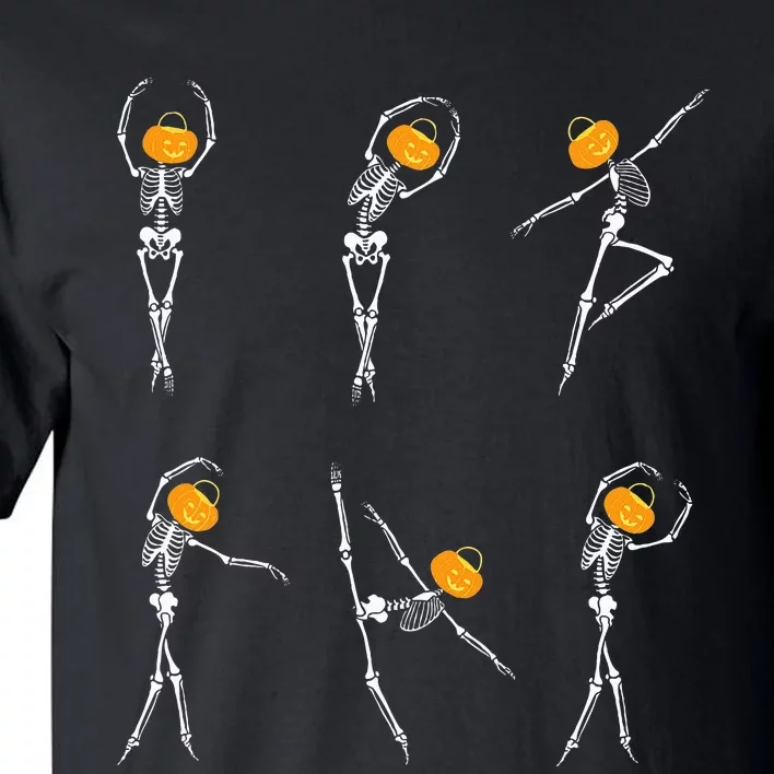 Ballet Dancer Skeletons Pumpkin Head Ballet Dance Halloween Tall T-Shirt