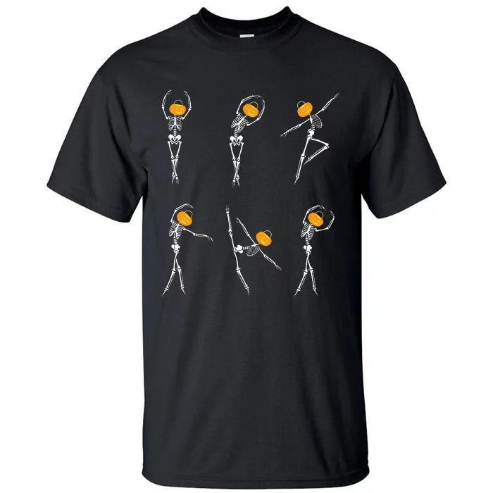 Ballet Dancer Skeletons Pumpkin Head Ballet Dance Halloween Tall T-Shirt