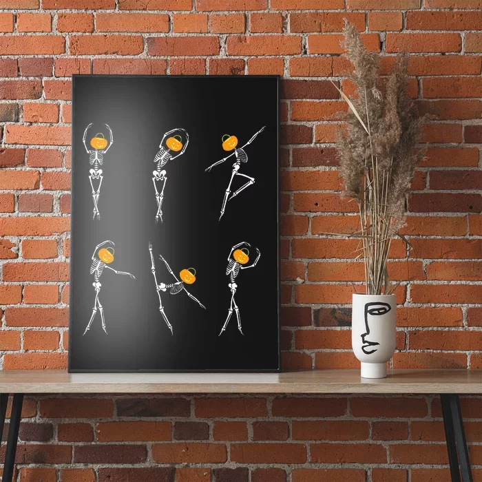 Ballet Dancer Skeletons Pumpkin Head Ballet Dance Halloween Poster