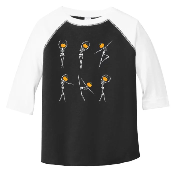 Ballet Dancer Skeletons Pumpkin Head Ballet Dance Halloween Toddler Fine Jersey T-Shirt