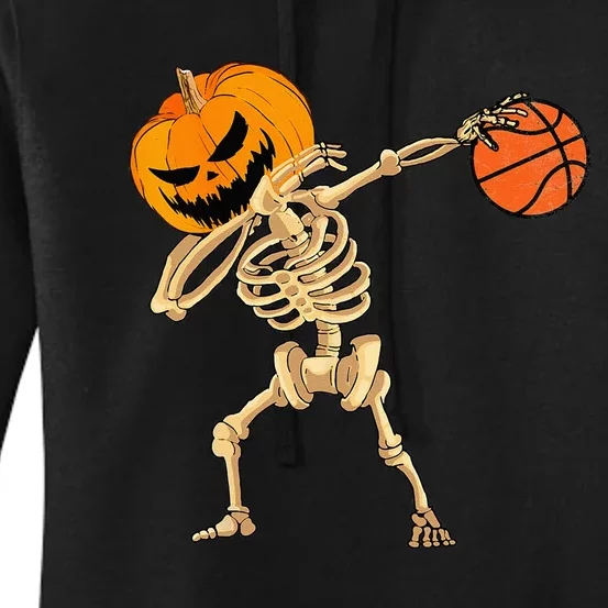 Basketball Dabbing Skeleton Men Halloween Basketball Women's Pullover Hoodie