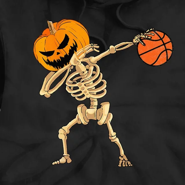 Basketball Dabbing Skeleton Men Halloween Basketball Tie Dye Hoodie