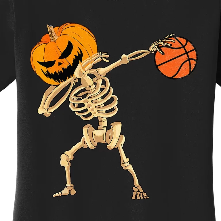 Basketball Dabbing Skeleton Men Halloween Basketball Women's T-Shirt