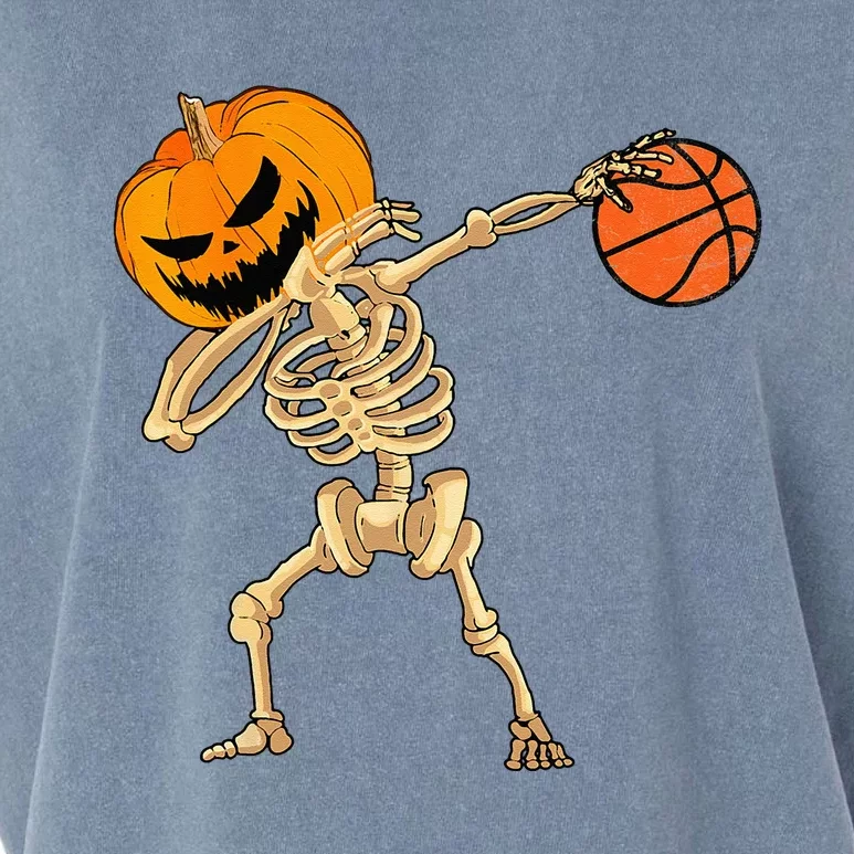 Basketball Dabbing Skeleton Men Halloween Basketball Garment-Dyed Women's Muscle Tee