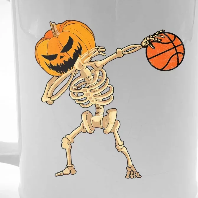 Basketball Dabbing Skeleton Men Halloween Basketball Front & Back Beer Stein