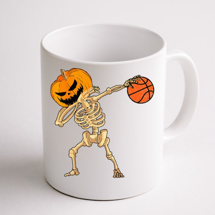 Basketball Dabbing Skeleton Men Halloween Basketball Front & Back Coffee Mug