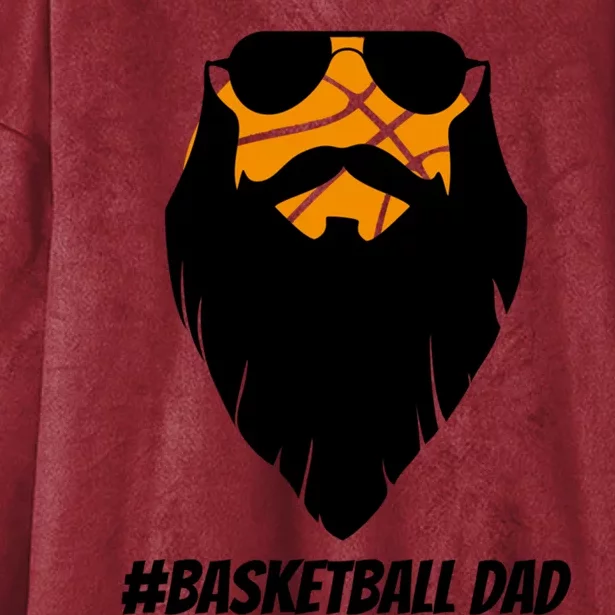 Basketball Dad Sunglasses Beard Bball Basketball Father Great Gift Hooded Wearable Blanket