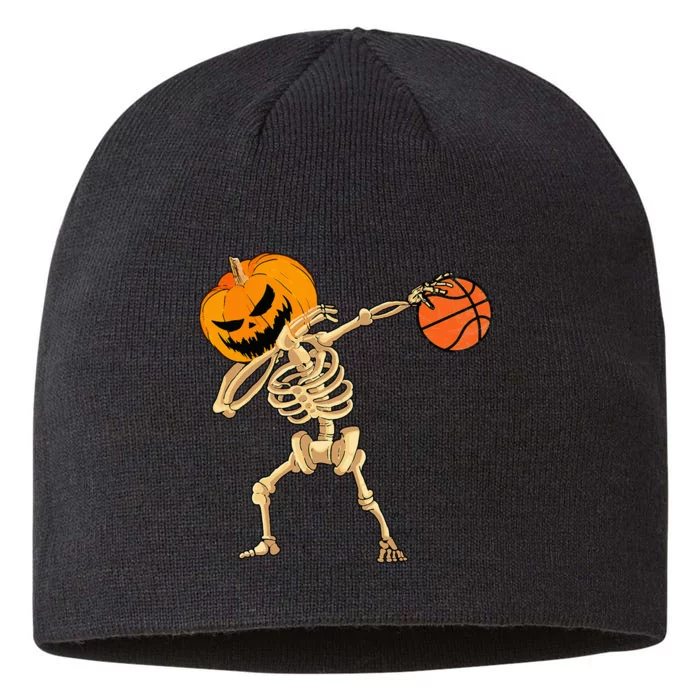 Basketball Dabbing Skeleton Halloween Basketball 8 1/2in Sustainable Knit Beanie