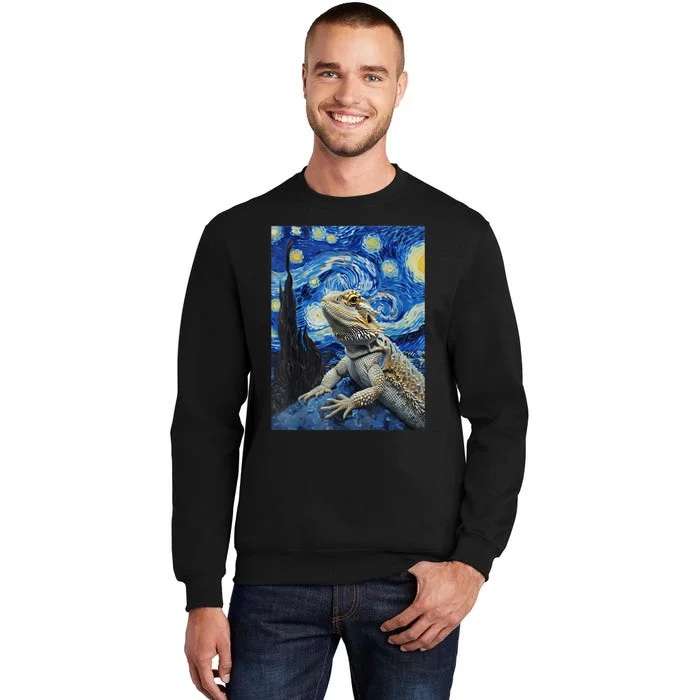 Bearded Dragon Starry Night Van Gogh Style Sweatshirt