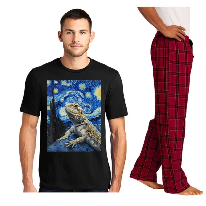 Bearded Dragon Starry Night Van Gogh Style Pajama Set