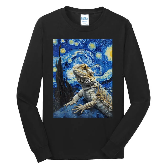 Bearded Dragon Starry Night Van Gogh Style Tall Long Sleeve T-Shirt