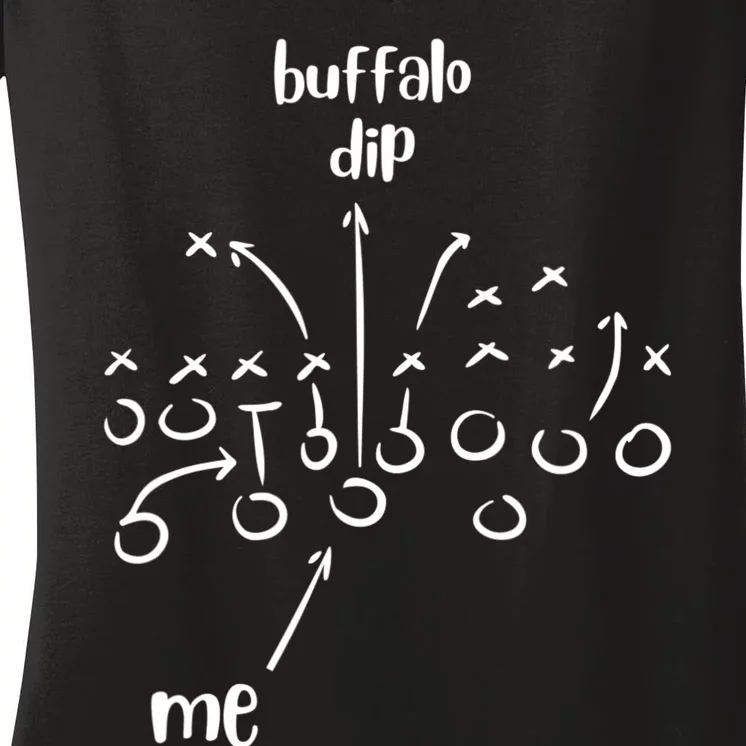 Buffalo Dip Super Funny Football For Women Sunday Women's V-Neck T-Shirt