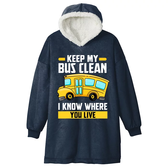 Bus Driver School Traffic Stops Hooded Wearable Blanket