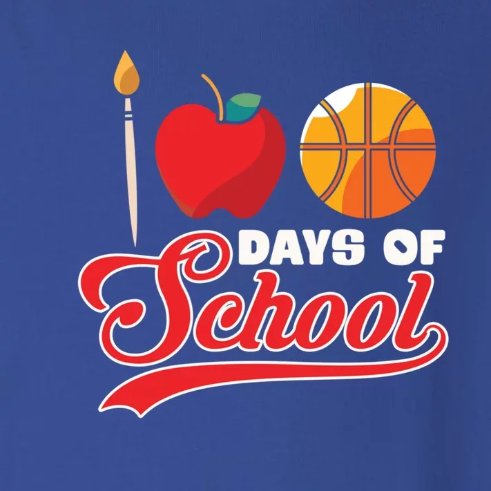 Basketball Drawing Student Gift 100 Days Of School Great Gift Toddler Long Sleeve Shirt