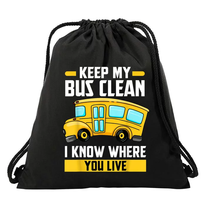 Bus Driver School Traffic Stops Drawstring Bag