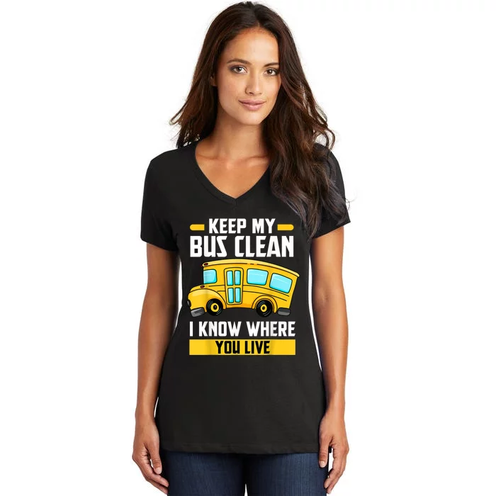 Bus Driver School Traffic Stops Women's V-Neck T-Shirt