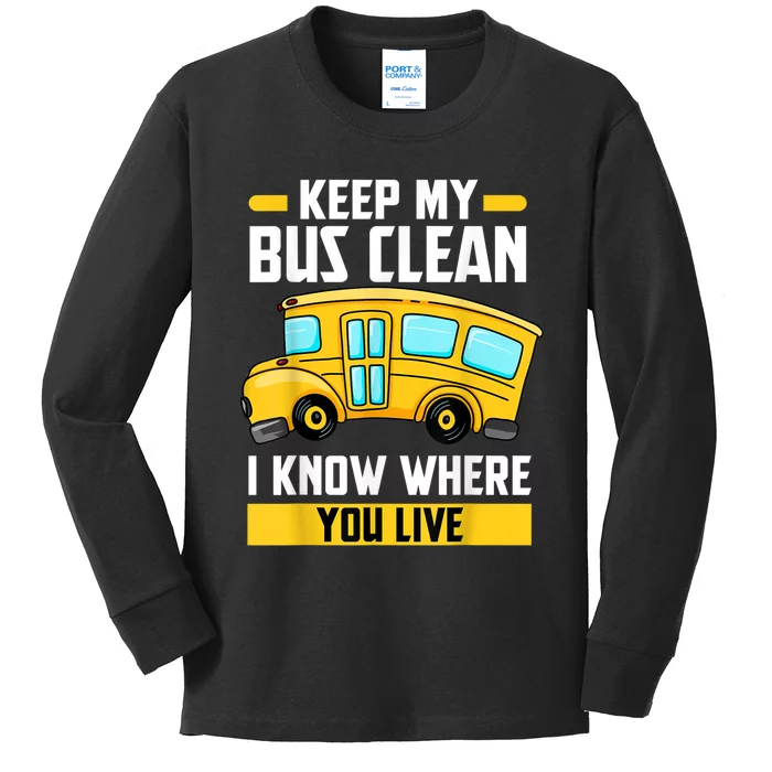 Bus Driver School Traffic Stops Kids Long Sleeve Shirt