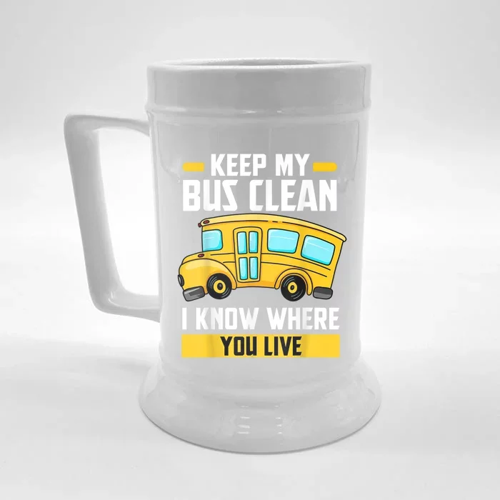 Bus Driver School Traffic Stops Front & Back Beer Stein