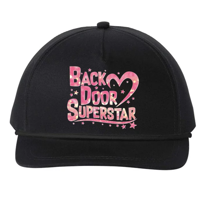 Back Door Superstar Meme Pink Glitter Snapback Five-Panel Rope Hat