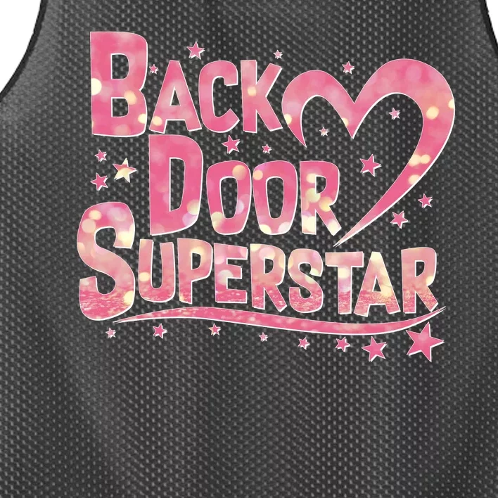 Back Door Superstar Meme Pink Glitter Mesh Reversible Basketball Jersey Tank