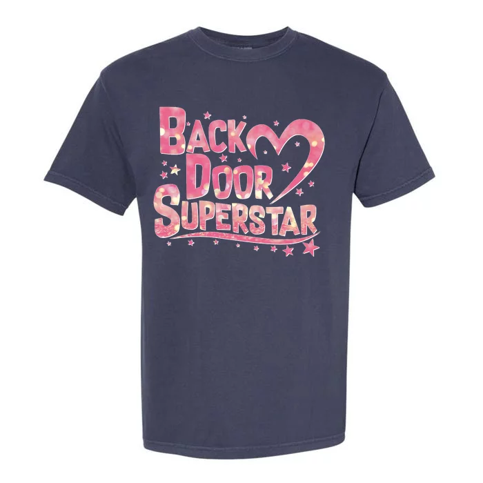 Back Door Superstar Meme Pink Glitter Garment-Dyed Heavyweight T-Shirt