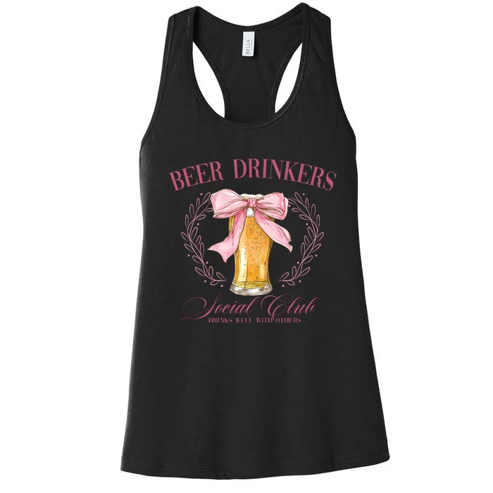 Beer Drinkers Social Club Beer Lover Women's Racerback Tank